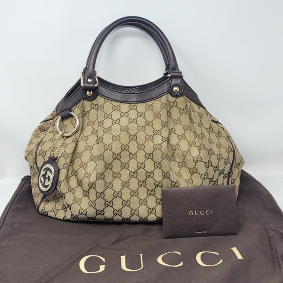Gucci Handbags - GUCCI Brown Jacquard Sukey Tote Bag
